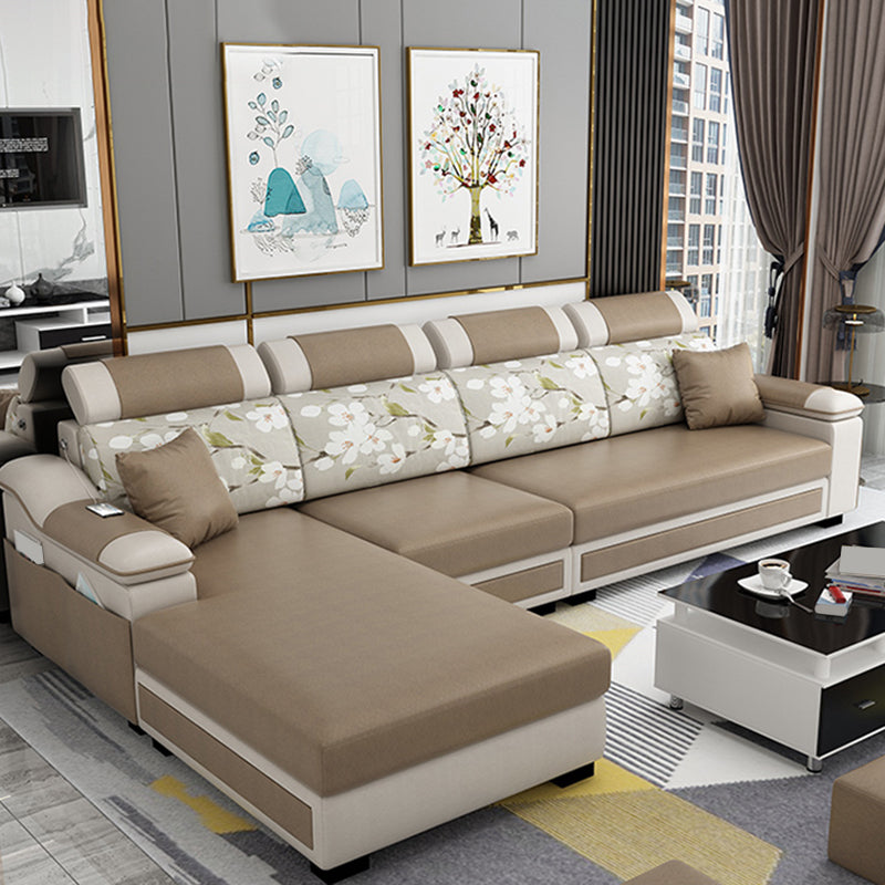 110.23 "l Moderne sectionele vlekbestendige faux lederen sectioneel