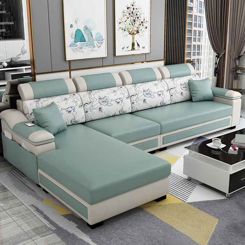 110.23 "l Moderne sectionele vlekbestendige faux lederen sectioneel