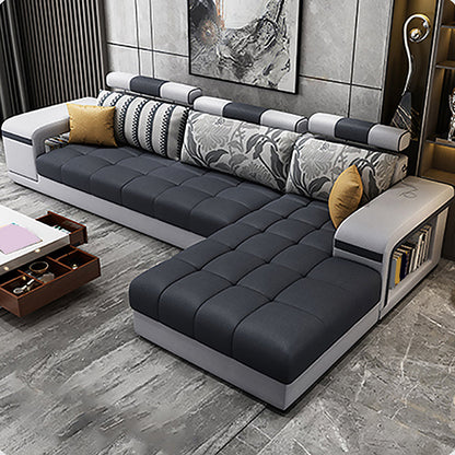 Divano contemporaneo di stoccaggio a slittamento del braccio quadrato.