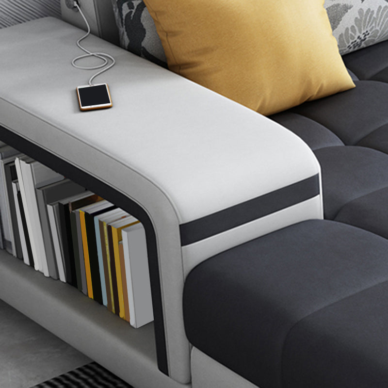 Divano contemporaneo di stoccaggio a slittamento del braccio quadrato.