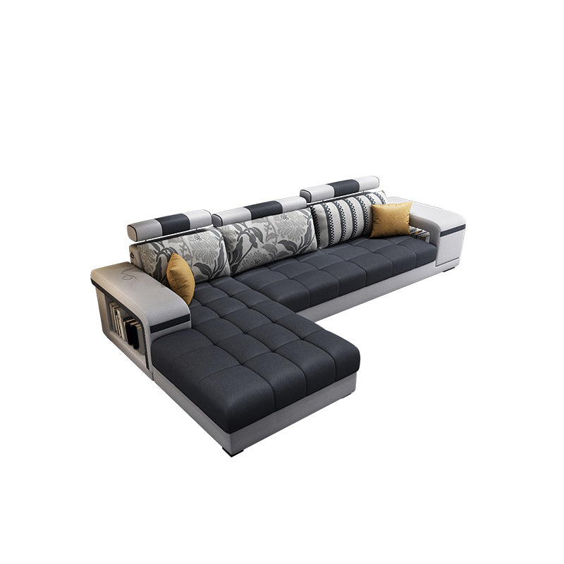 Divano contemporaneo di stoccaggio a slittamento del braccio quadrato.