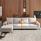 33.46" Tall Modern Linen Sectional/Sofa with Pillowed Back Cushions 113"L x 61"W x 33"H Left Sponge Clearhalo 'furn' 'furn_sectionals' 'Furniture' 'Living Room Furniture' 'Sectionals' 5650905