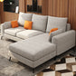 33.46" Tall Modern Linen Sectional/Sofa with Pillowed Back Cushions 87"L x 61"W x 33"H Right Sponge Clearhalo 'furn' 'furn_sectionals' 'Furniture' 'Living Room Furniture' 'Sectionals' 5650908