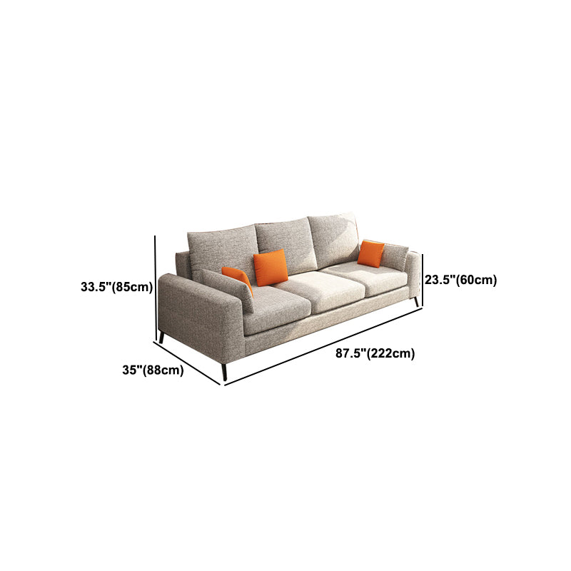 33.46" Tall Modern Linen Sectional/Sofa with Pillowed Back Cushions Clearhalo 'furn' 'furn_sectionals' 'Furniture' 'Living Room Furniture' 'Sectionals' 5650920