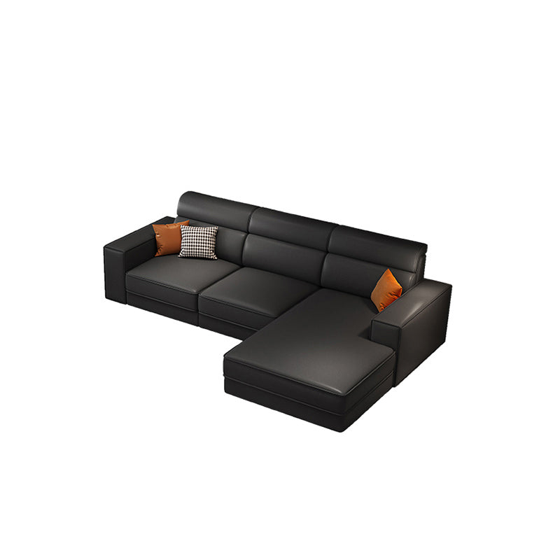 Divano in finta pelle scandinavo grigio scuro del braccio quadrato.