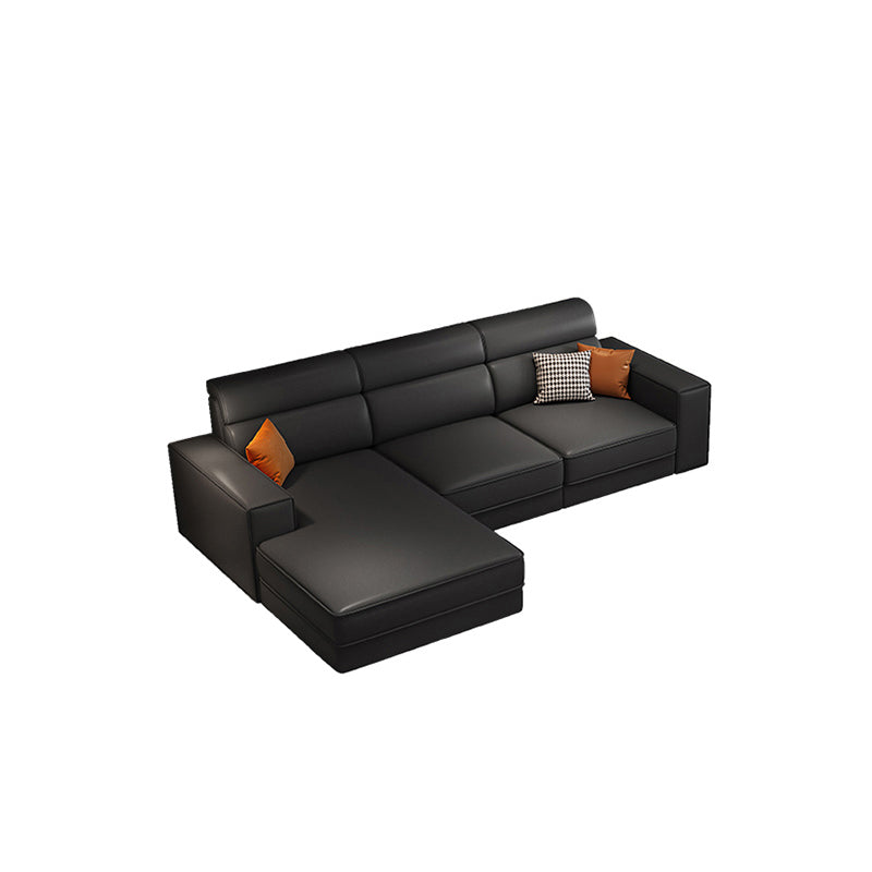 Divano in finta pelle scandinavo grigio scuro del braccio quadrato.