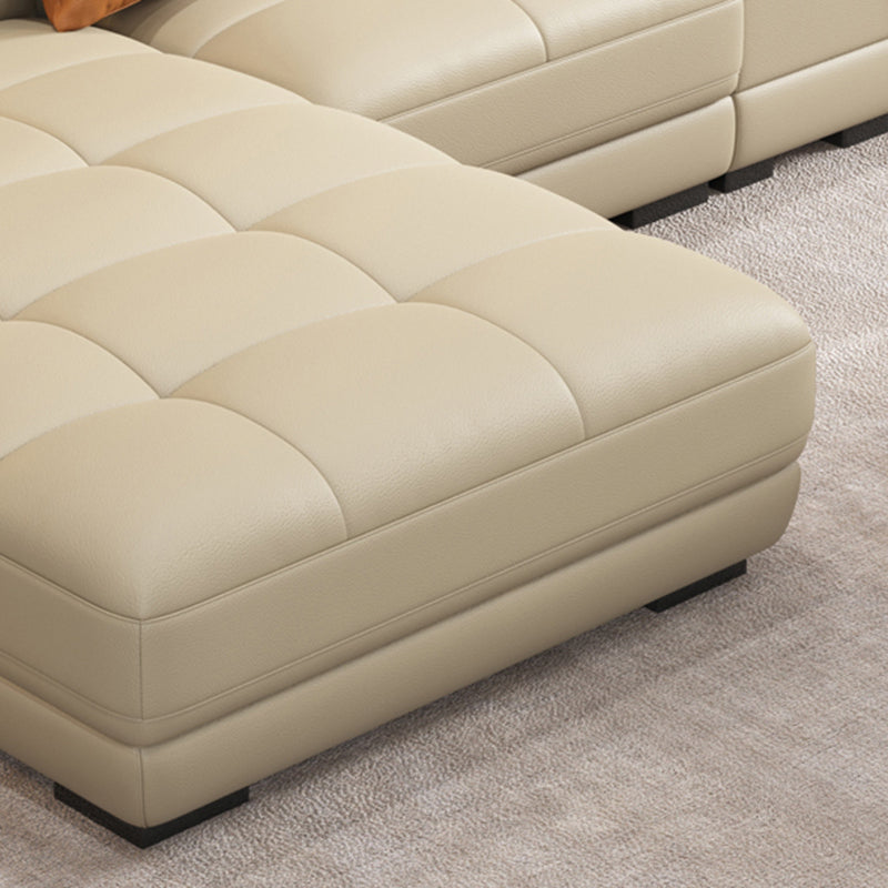 Sofá estacionario de brazo de cuero genuino resistente a las manchas contemporáneos