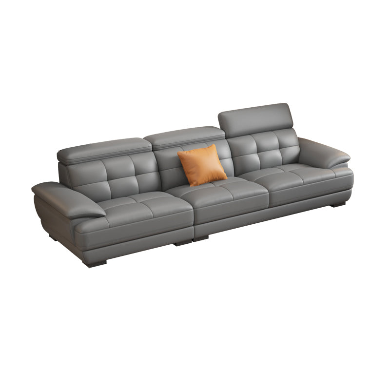 Sofá estacionario de brazo de cuero genuino resistente a las manchas contemporáneos