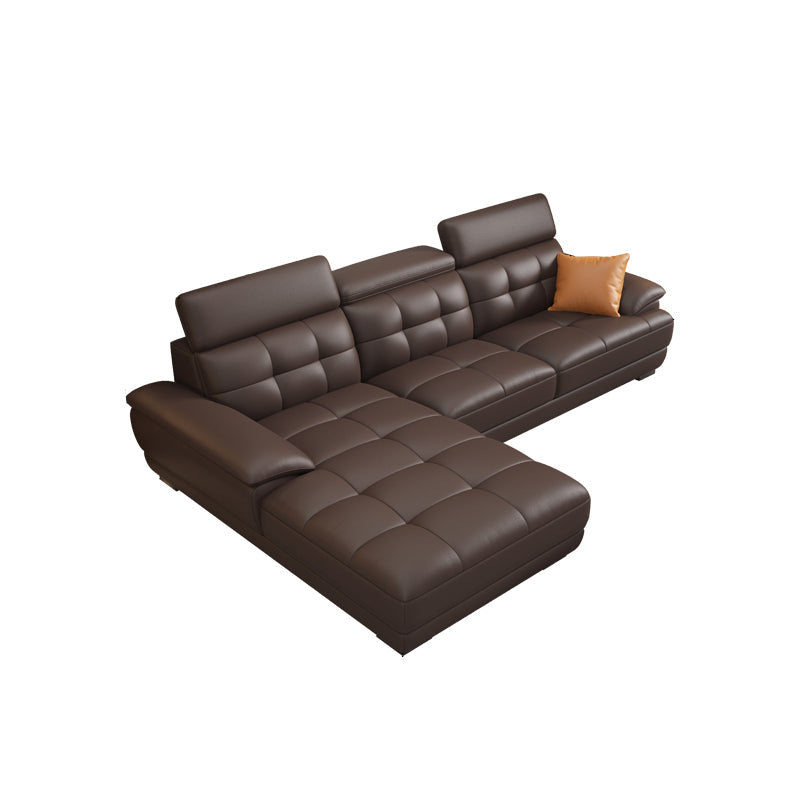 Sofá estacionario de brazo de cuero genuino resistente a las manchas contemporáneos