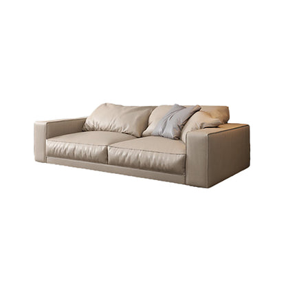 Pillowed Back Cushions Sectional Sofa, Square Arm Sectional Sofa,in Cream22" 83"L x 39"W x 22"H Horizontal Clearhalo 'furn' 'furn_sectionals' 'Furniture' 'Living Room Furniture' 'Sectionals' 5650967