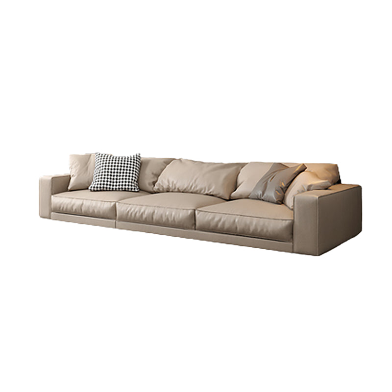 Pillowed Back Cushions Sectional Sofa, Square Arm Sectional Sofa,in Cream22" 114"L x 39"W x 22"H Horizontal Clearhalo 'furn' 'furn_sectionals' 'Furniture' 'Living Room Furniture' 'Sectionals' 5650968