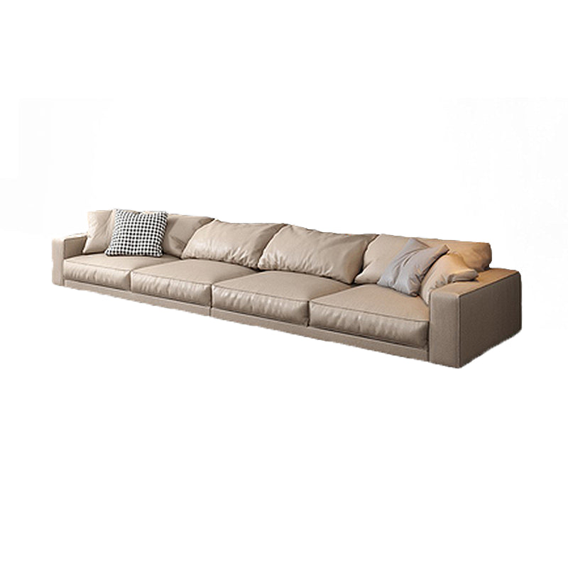 Pillowed Back Cushions Sectional Sofa, Square Arm Sectional Sofa,in Cream22" 146"L x 39"W x 22"H Horizontal Clearhalo 'furn' 'furn_sectionals' 'Furniture' 'Living Room Furniture' 'Sectionals' 5650970
