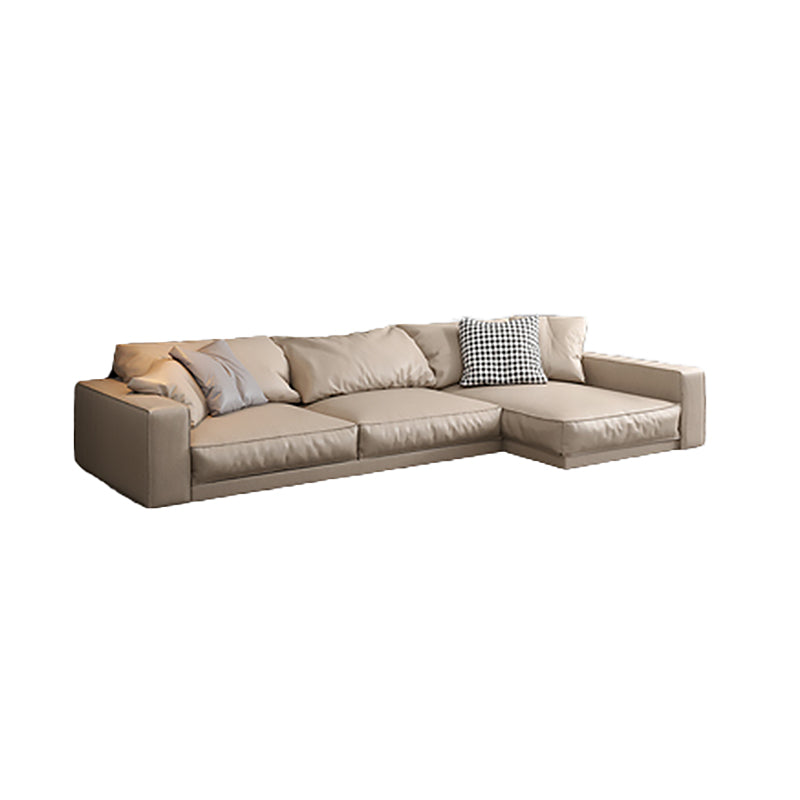 Pillowed Back Cushions Sectional Sofa, Square Arm Sectional Sofa,in Cream22" 114"L x 61"W x 22"H Right Foam Clearhalo 'furn' 'furn_sectionals' 'Furniture' 'Living Room Furniture' 'Sectionals' 5650976