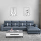 Blue Modern Faux Leather Sectional/Sofa for Living Room, Stain-Resistant