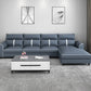 Blue Modern Faux Leather Sectional/Sofa for Living Room, Stain-Resistant
