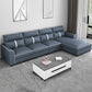 Blue Modern Faux Leather Sectional/Sofa for Living Room, Stain-Resistant