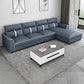 Blue Modern Faux Leather Sectional/Sofa for Living Room, Stain-Resistant
