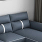 Blue Modern Faux Leather Sectional/Sofa for Living Room, Stain-Resistant