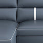 Blue Modern Faux Leather Sectional/Sofa for Living Room, Stain-Resistant