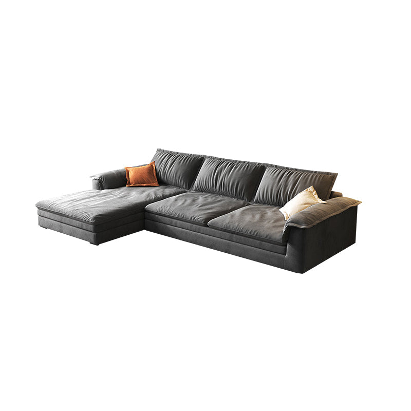 Modern Cushion Back Grey Sectionals 33'"  Pillow Top Arm Sectionals
