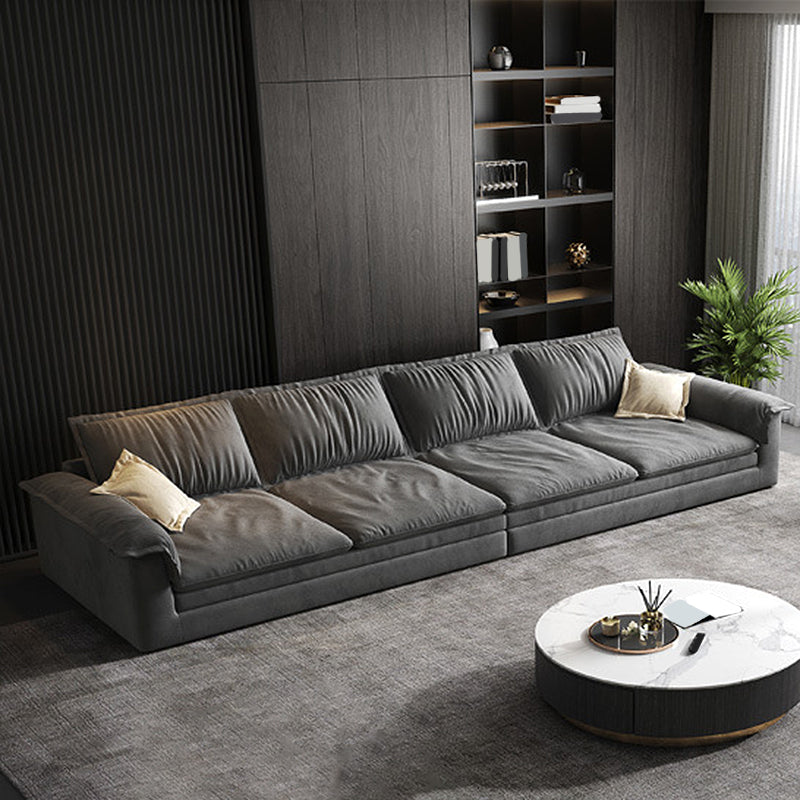 Modern Cushion Back Grey Sectionals 33'"  Pillow Top Arm Sectionals