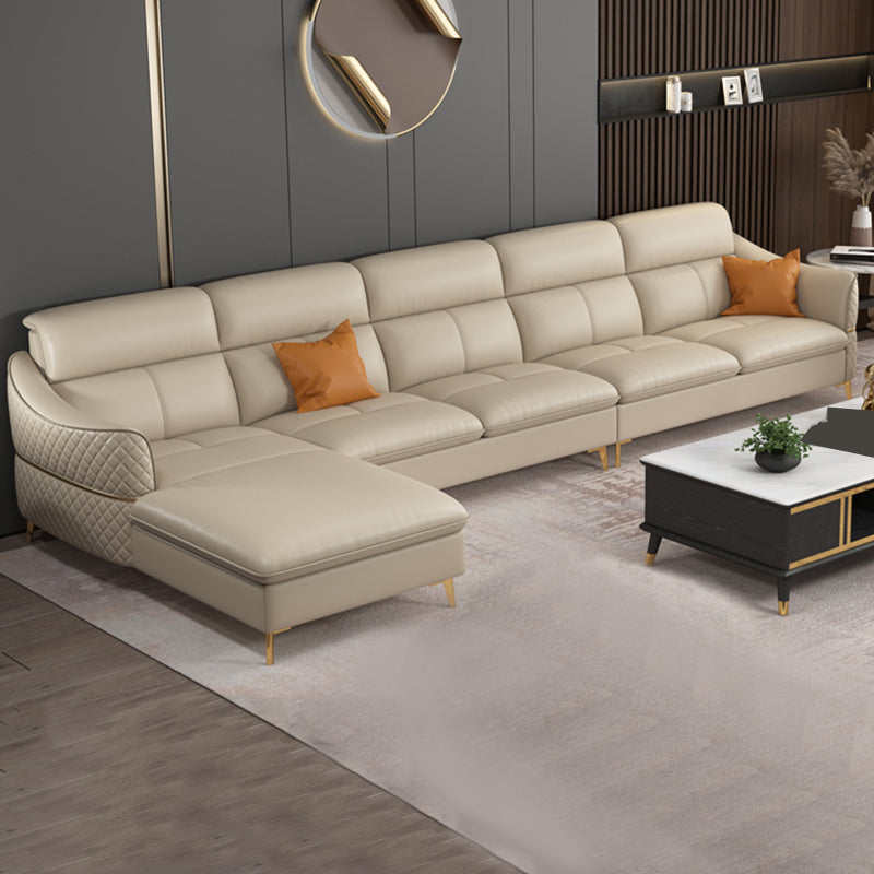 36.22 "Sectional/sofá de cuero genuino moderno alto con cojín