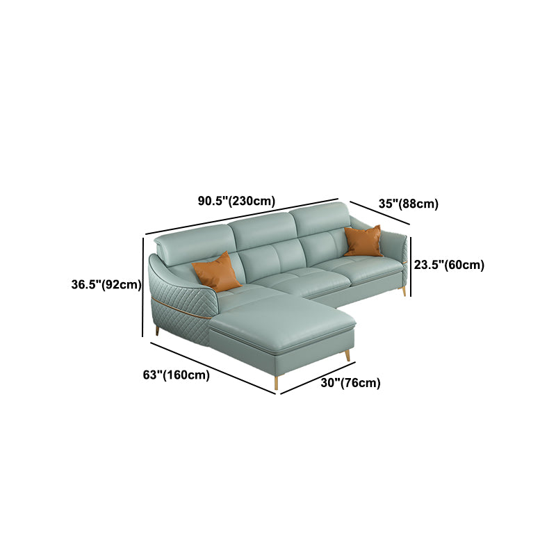 36.22 "Sectional/sofá de cuero genuino moderno alto con cojín