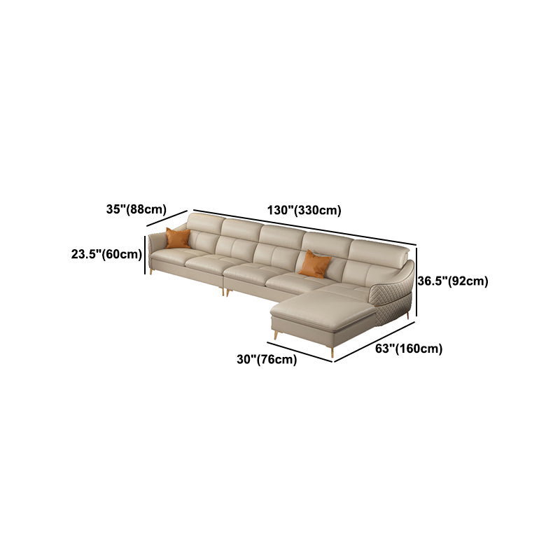 36.22 "Sectional/sofá de cuero genuino moderno alto con cojín