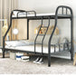 Modern Style Bunk Bed 66.93" Tall Bunk Bed in Black/White Finish Queen Black Clearhalo 'Bedroom Furniture' 'Beds' 'furn' 'furn_beds' 'Furniture' 5651100