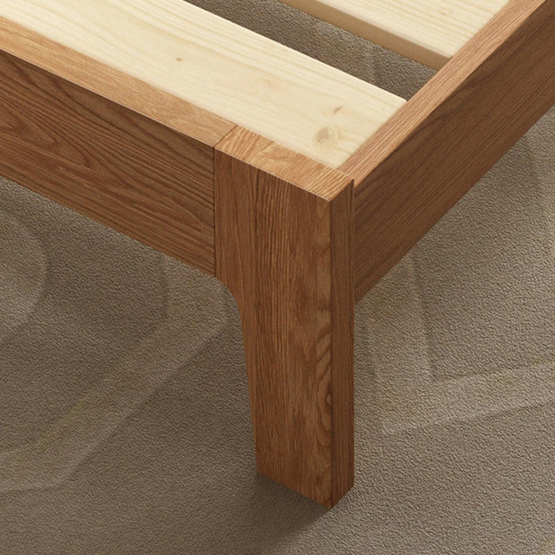 Marco de cama de madera maciza escandinava cama de perfil bajo con patas de madera