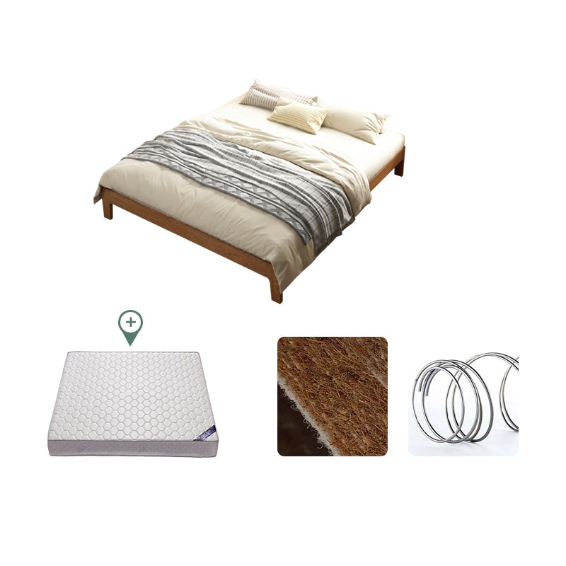 Marco de cama de madera maciza escandinava cama de perfil bajo con patas de madera