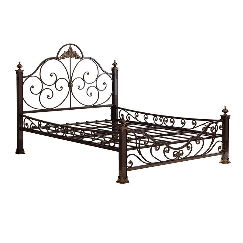 Industrial Bed with Headboard Standard Profile Bed with Metal Legs
