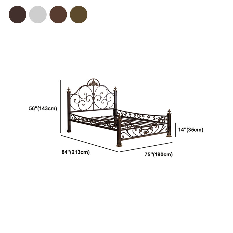 Industrial Bed with Headboard Standard Profile Bed with Metal Legs