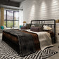 43.3" Tall Bed with Headboard Low Profile Bed with Metal Legs Clearhalo 'Bedroom Furniture' 'Beds' 'furn' 'furn_beds' 'Furniture' 5651225