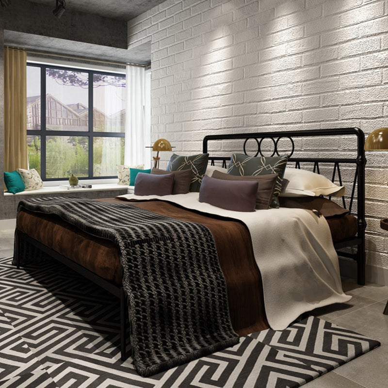 43.3" Tall Bed with Headboard Low Profile Bed with Metal Legs Clearhalo 'Bedroom Furniture' 'Beds' 'furn' 'furn_beds' 'Furniture' 5651225