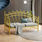 Glam Metal DayBed with Headboard 45.27" Tall Crown Themed Bed