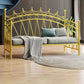 Glam Metal DayBed with Headboard 45.27" Tall Crown Themed Bed