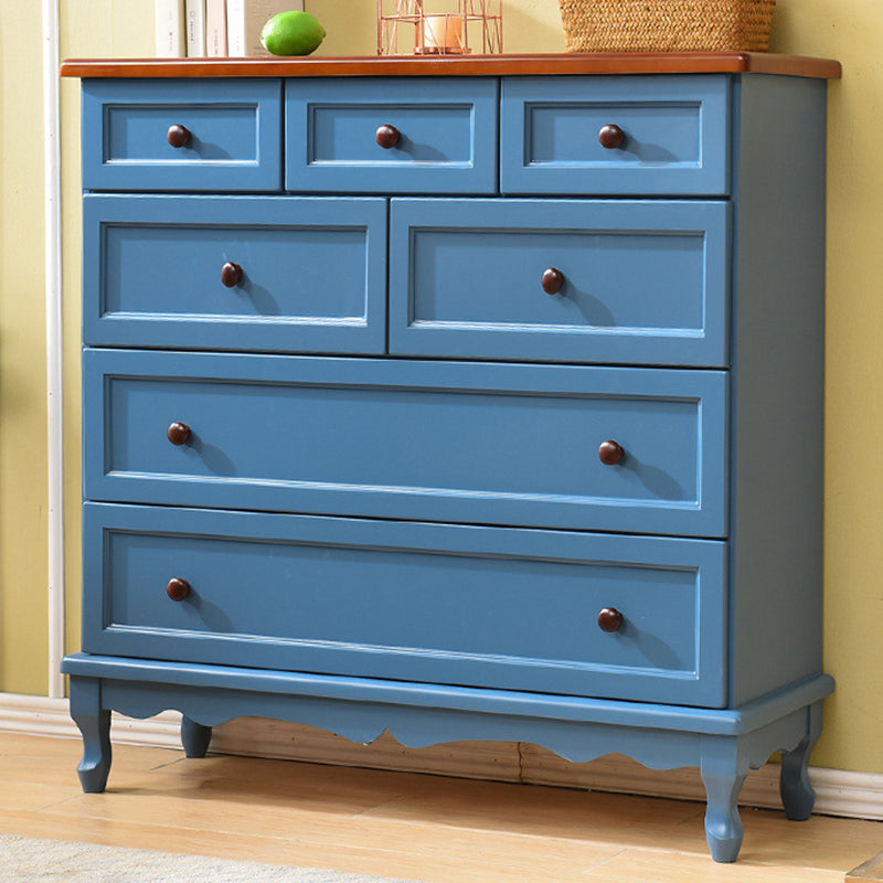 Midden-eeuwse moderne houten accentkist met laden 13,77 "brede zijkast