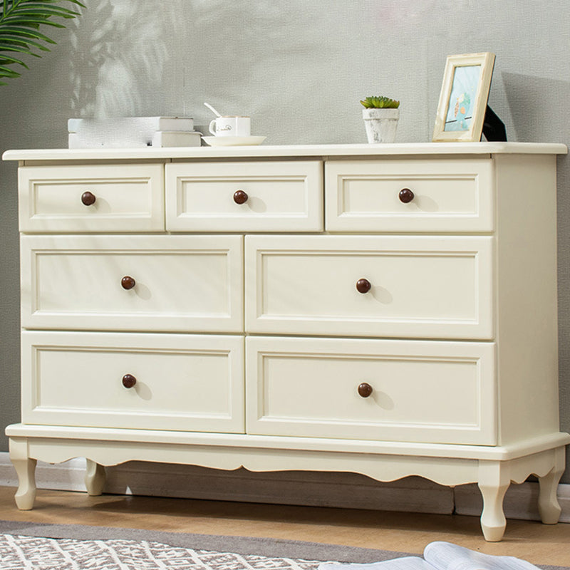 Midden-eeuwse moderne houten accentkist met laden 13,77 "brede zijkast