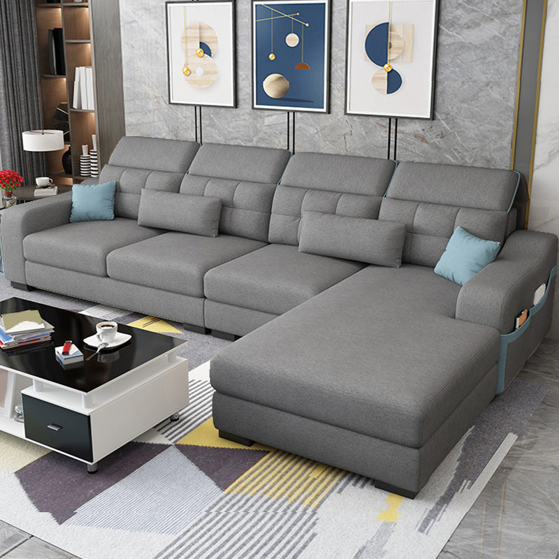 110.23" L Modern Sectional Square Arm Sectional with Storage
