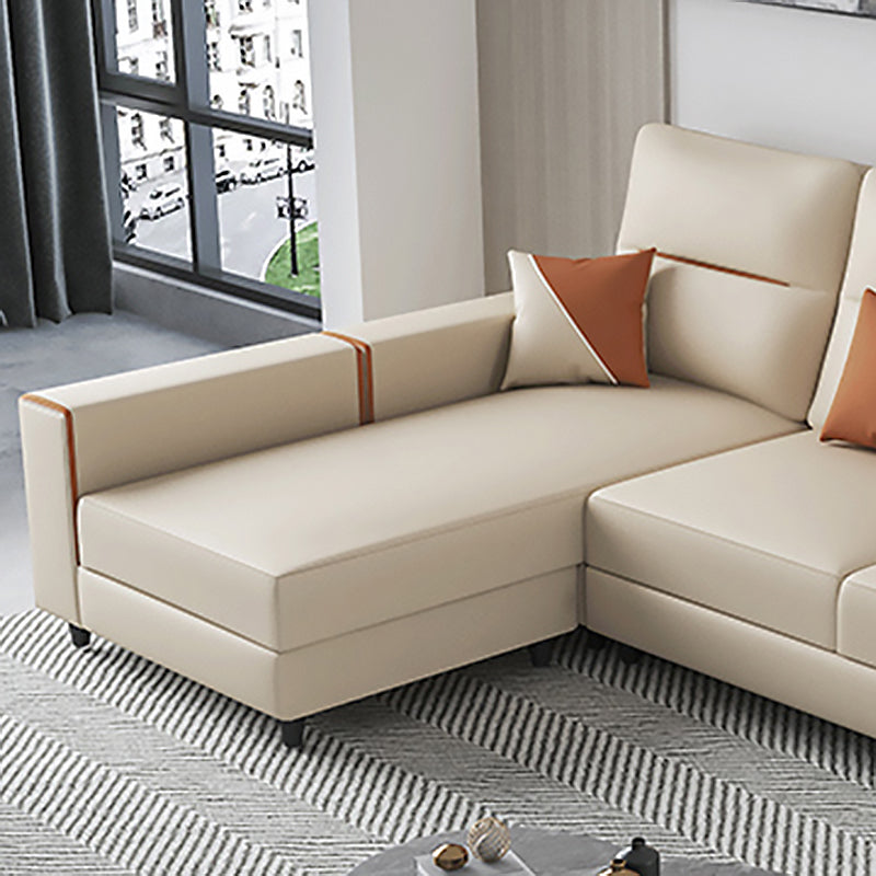 Cushion Back Faux Leather Sectional Sofa 35.43" Tall Sectional  Sofa