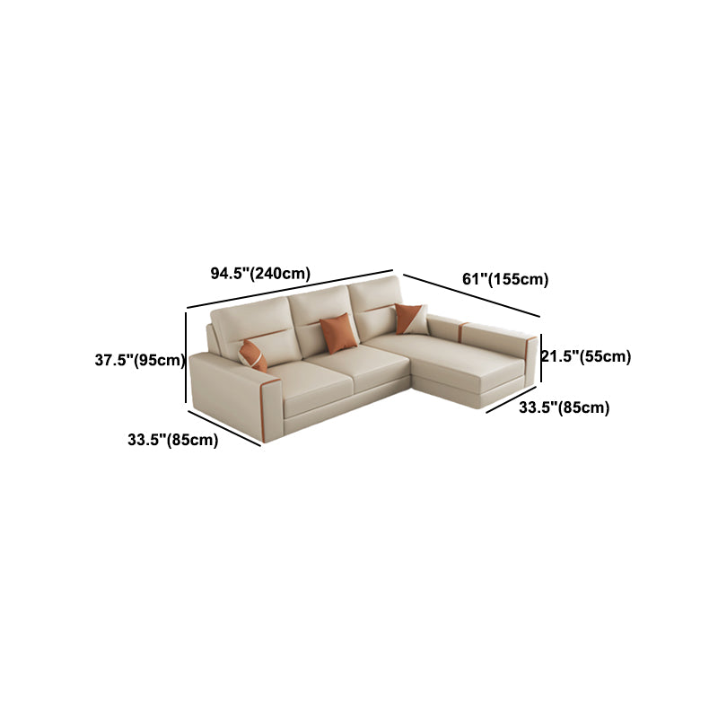 Cushion Back Faux Leather Sectional Sofa 35.43" Tall Sectional  Sofa