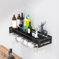 Modern Metal Wall Mounted Wine Holds up to 36 Bottles Wine Racks 24"L x 8"W x 3"H Black 1 Piece Clearhalo 'furn' 'furn_wine_racks' 'Furniture' 'Kitchen & Dining Furniture' 'Wine Racks' 'wine_racks' 5651674