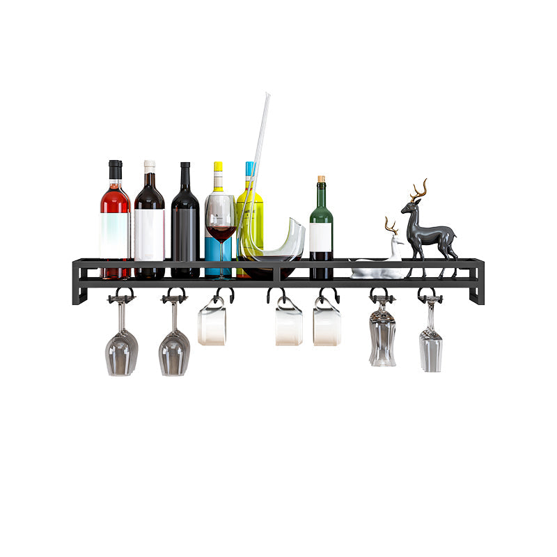 Modern Metal Wall Mounted Wine Holds up to 36 Bottles Wine Racks 31.5"L x 8"W x 3"H Black 1 Piece Clearhalo 'furn' 'furn_wine_racks' 'Furniture' 'Kitchen & Dining Furniture' 'Wine Racks' 'wine_racks' 5651675