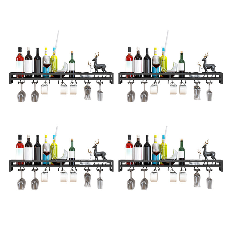 Modern Metal Wall Mounted Wine Holds up to 36 Bottles Wine Racks Black 4 Piece Set Clearhalo 'furn' 'furn_wine_racks' 'Furniture' 'Kitchen & Dining Furniture' 'Wine Racks' 'wine_racks' 5651679