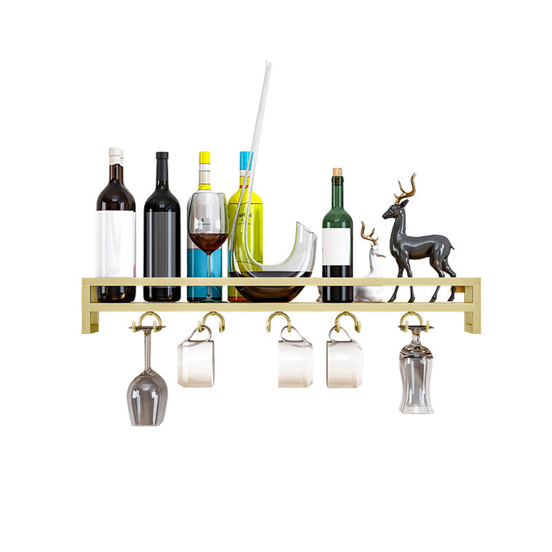 Modern Metal Wall Mounted Wine Holds up to 36 Bottles Wine Racks 24"L x 8"W x 3"H Gold 1 Piece Clearhalo 'furn' 'furn_wine_racks' 'Furniture' 'Kitchen & Dining Furniture' 'Wine Racks' 'wine_racks' 5651687
