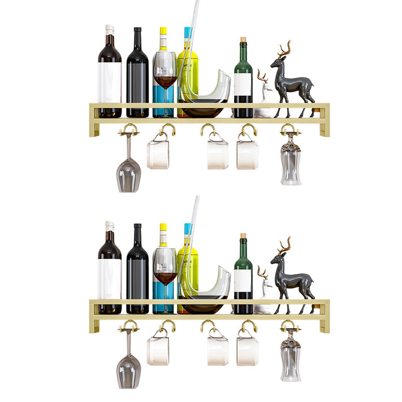 Modern Metal Wall Mounted Wine Holds up to 36 Bottles Wine Racks 24"L x 8"W x 3"H Gold 2 Piece Set Clearhalo 'furn' 'furn_wine_racks' 'Furniture' 'Kitchen & Dining Furniture' 'Wine Racks' 'wine_racks' 5651688