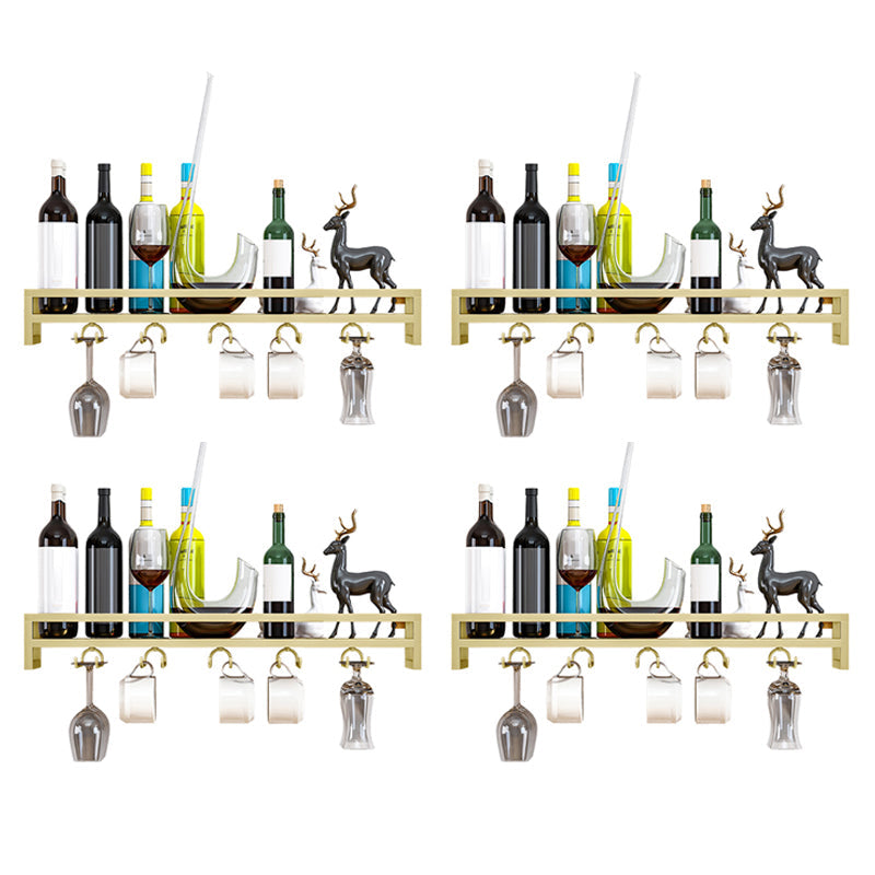 Modern Metal Wall Mounted Wine Holds up to 36 Bottles Wine Racks 24"L x 8"W x 3"H Gold 4 Piece Set Clearhalo 'furn' 'furn_wine_racks' 'Furniture' 'Kitchen & Dining Furniture' 'Wine Racks' 'wine_racks' 5651690