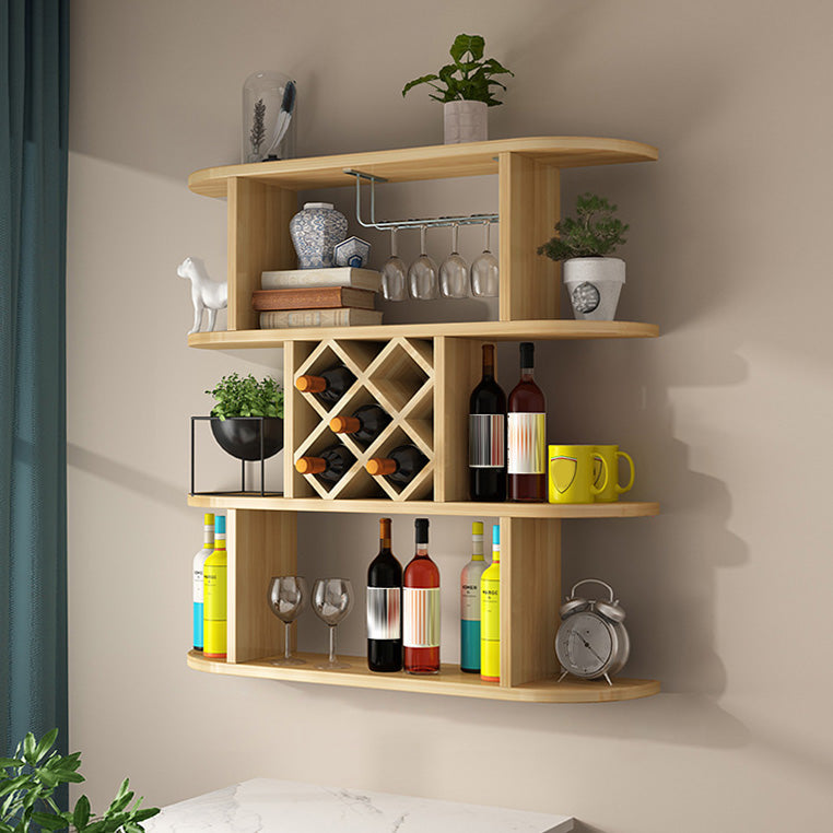 Wine Holder Rack Modern Wall Mounted Manufactured Wood for Kitchen