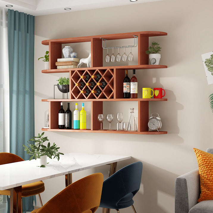 Wine Holder Rack Modern Wall Mounted Manufactured Wood for Kitchen